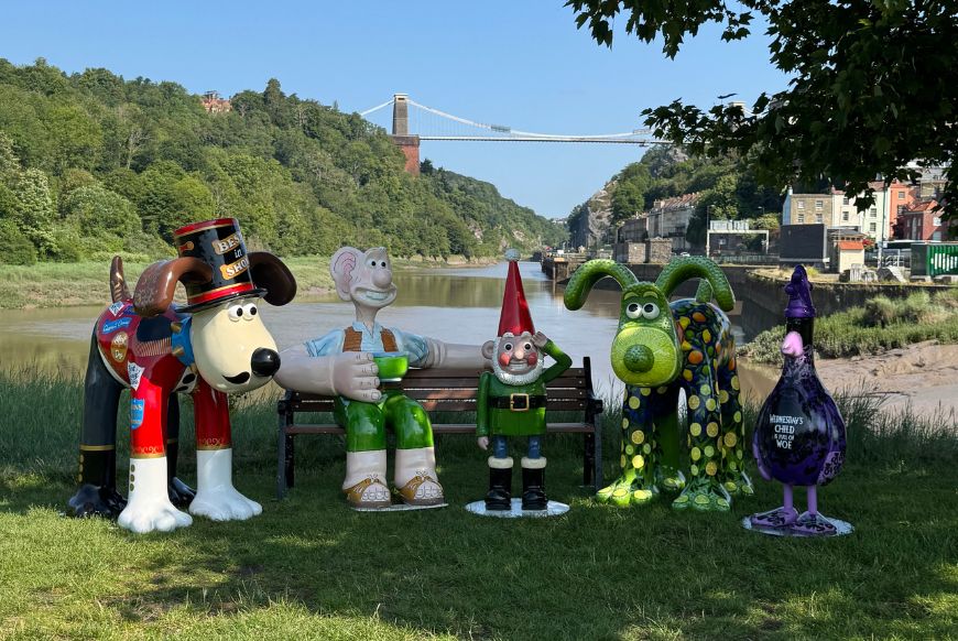 Sculptures of Wallace and Gromit characters